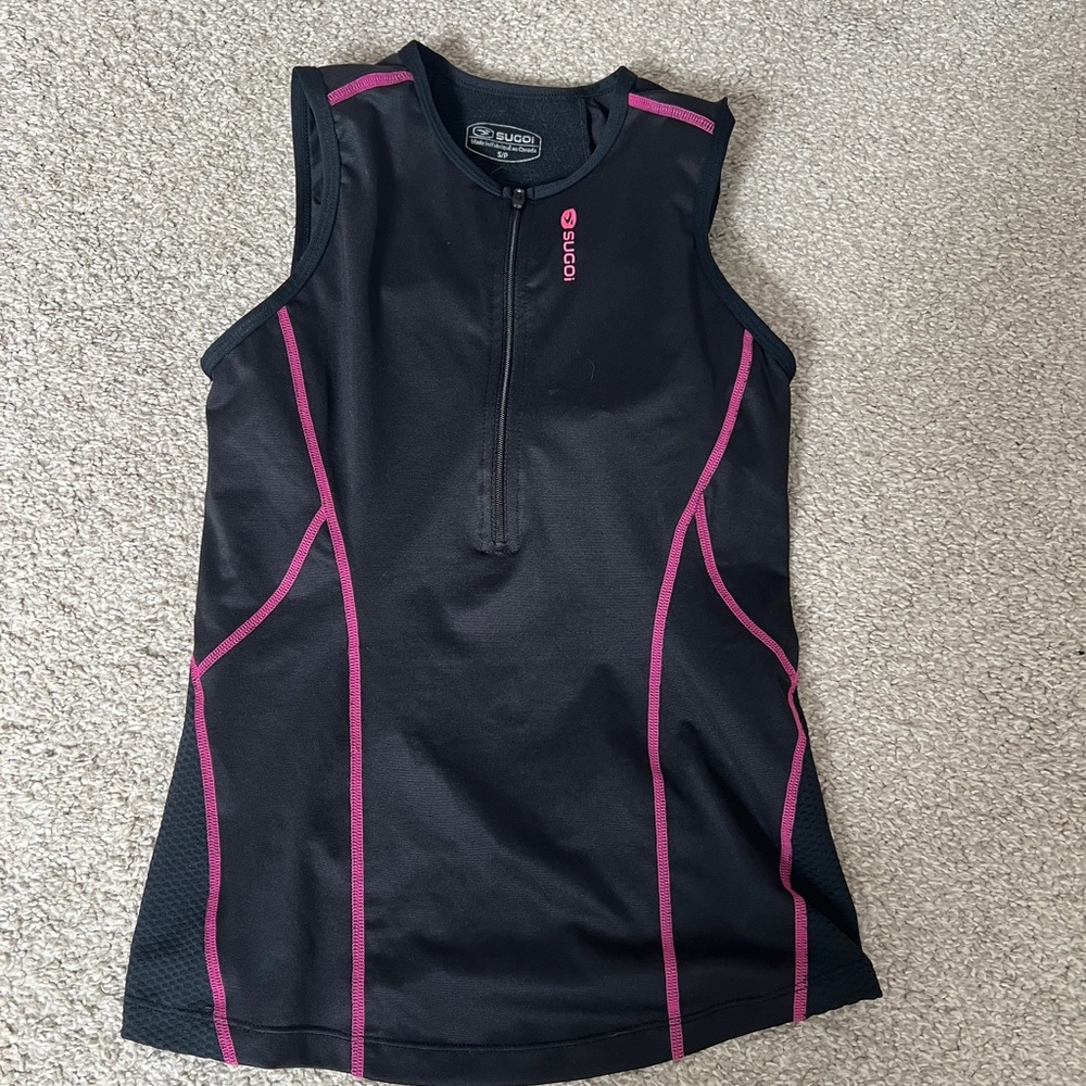 SUGOI Black and Pink Tank Top